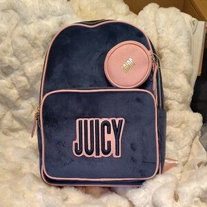 Juicy Couture Blue and Pink Backpack with Signature Charm